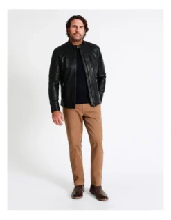 Hindley Stand Collar Leather Jacket In Black 12 Hindley Stand Collar Leather Jacket In Black -Gant Shop 956987740 4 720x928