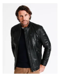 Hindley Stand Collar Leather Jacket In Black 13 Hindley Stand Collar Leather Jacket In Black -Gant Shop 956987740 5 720x928