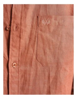 Long Sleeve Linen Shirt In Burnt Orange -Gant Shop 958335040 6 720x928