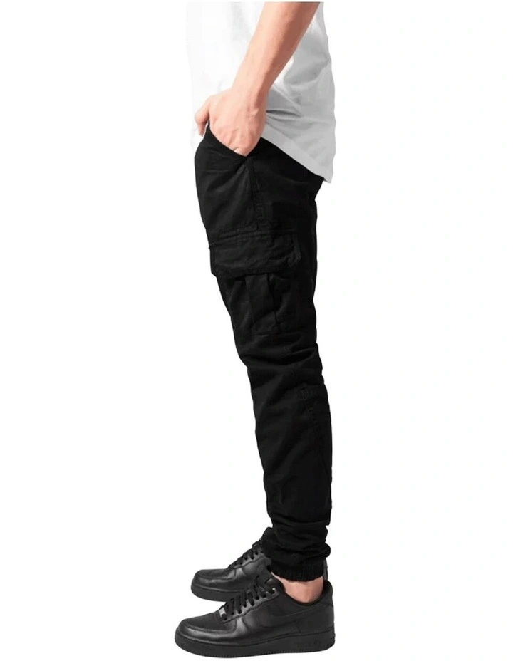 URBAN CLASSICS Cuffed Cargo Jogging Pants In Black 4 URBAN CLASSICS Cuffed Cargo Jogging Pants In Black - Image 2