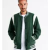 The Varsity Wool Blend Jacket In Green -Gant Shop 960255910 1 720x928