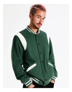 The Varsity Wool Blend Jacket In Green -Gant Shop 960255910 6 1 720x928