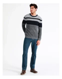 Byron Block Stripe Crew Knit In Navy -Gant Shop 960776290 4 720x928