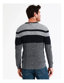 Byron Block Stripe Crew Knit In Navy -Gant Shop 960776290 6 720x928