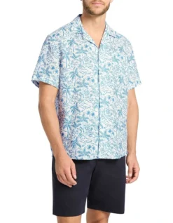 Pina Colada Short Sleeve Shirt In White Multi