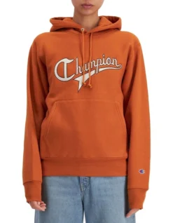 Champion Reverse Weave Collegiate Cursive Script Hoodie Cinnamon Haze