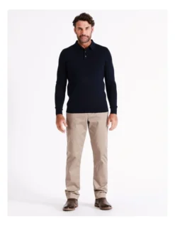 Australian Merino Knitted Long Sleeve Polo In Navy -Gant Shop 965294650 3 720x928
