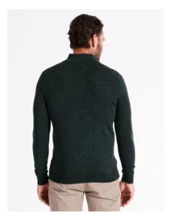 Australian Merino Quarter Zip Knit In Green -Gant Shop 965295010 6 720x928