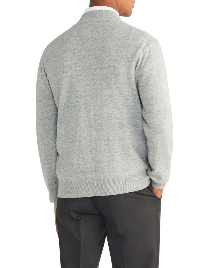 Van Heusen 1/3 Zip Sweater In Grey 4 Van Heusen 1/3 Zip Sweater In Grey - Image 2