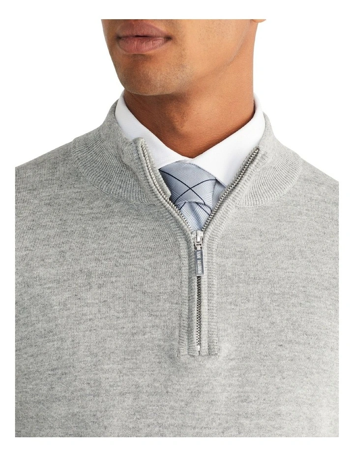 Van Heusen 1/3 Zip Sweater In Grey 5 Van Heusen 1/3 Zip Sweater In Grey - Image 3