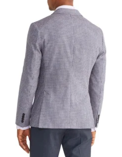 Van Heusen Slim Washed Linen Herringbone Blazer In Navy -Gant Shop 966724030 3 720x928