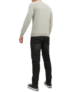 Jack & Jones Atlas Knit Pullover In Light Grey Melange -Gant Shop 966808180 2 720x928