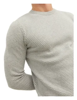 Jack & Jones Atlas Knit Pullover In Light Grey Melange -Gant Shop 966808180 3 720x928