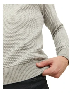 Jack & Jones Atlas Knit Pullover In Light Grey Melange -Gant Shop 966808180 4 720x928