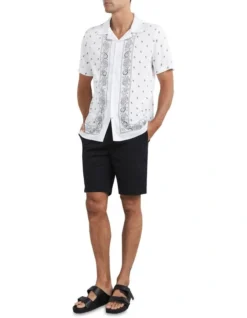 French Connection Scarf Print Camp Collar Classic Fit Shirt -Gant Shop 968054590 3 720x928