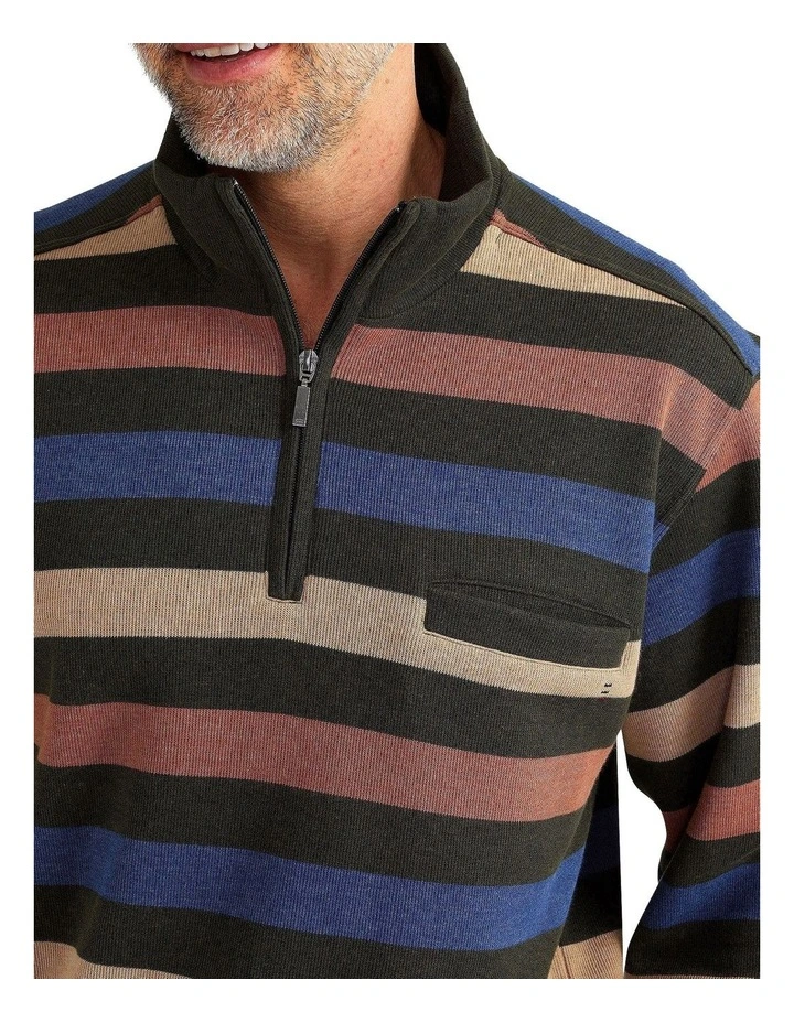 Access French Rib Half Zip In Sea Kelp Marle 6 Access French Rib Half Zip In Sea Kelp Marle - Image 4