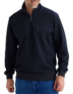 Ryan Half Zip In Navy