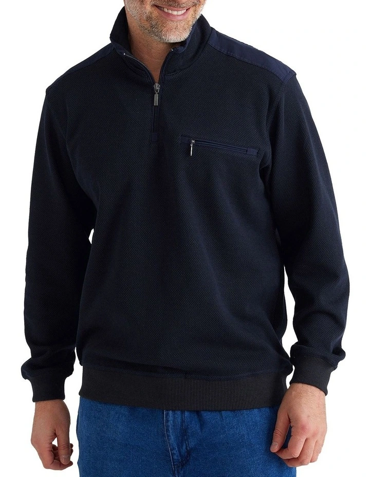 Ryan Half Zip In Navy 3 Ryan Half Zip In Navy