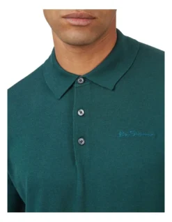 Ben Sherman Signature Long Sleeve Knitted Polo In Green 9 Ben Sherman Signature Long Sleeve Knitted Polo In Green -Gant Shop 970812550 3 720x928