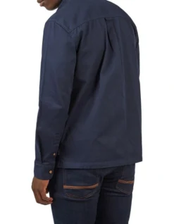 Ben Sherman Cotton Twill Overshirt In Navy -Gant Shop 970814800 3 720x928