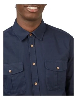 Ben Sherman Cotton Twill Overshirt In Navy -Gant Shop 970814800 4 720x928