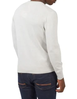 Ben Sherman Chest Stripe Crew Knit In Ivory -Gant Shop 970815160 3 720x928
