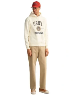 Gant Crest Shield Sweat Hoodie In Cream -Gant Shop 974188090 5 720x928