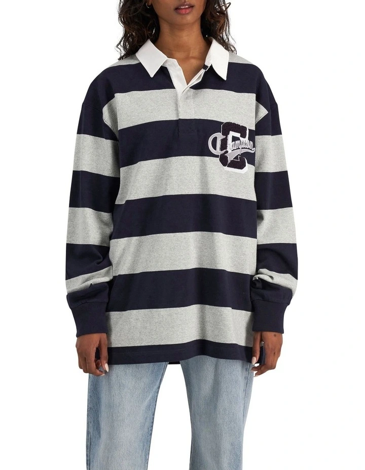 Champion Heritage Collegiate Long Sleeve Rugby Shirt In Navy 7 Champion Heritage Collegiate Long Sleeve Rugby Shirt In Navy - Image 5