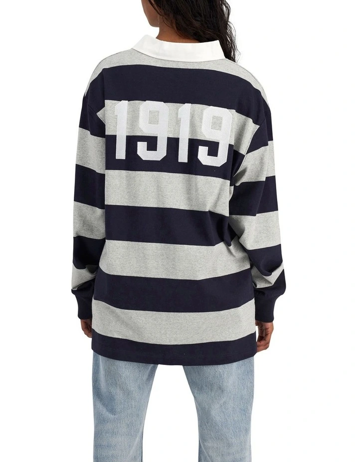 Champion Heritage Collegiate Long Sleeve Rugby Shirt In Navy 9 Champion Heritage Collegiate Long Sleeve Rugby Shirt In Navy - Image 7