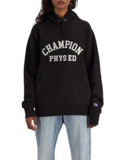 Champion Reverse Weave Collegiate Hoodie In Black -Gant Shop 974658880 5 720x928