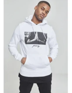 Mister Tee Pray Hoody In White