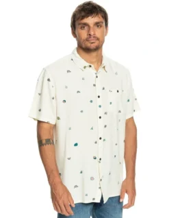 Quiksilver Minimark Short Sleeve Shirt In White -Gant Shop 977988880 3 720x928
