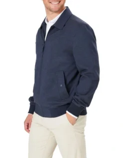 Modern Harrington Jacket In Navy Melange -Gant Shop 978387130 4 720x928