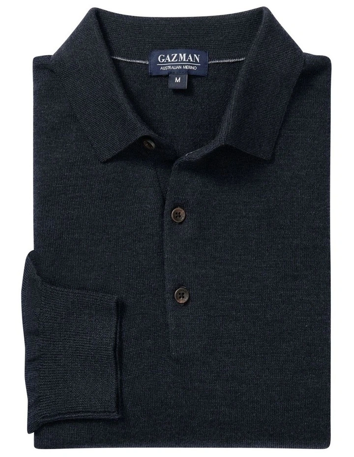 Merino Knit Polo In Grey 6 Merino Knit Polo In Grey - Image 4