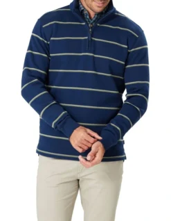 Half Zip Fleece Sweat In Navy