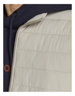 Jack & Jones Recycle Long Sleeve Collar Puffer In Crockery -Gant Shop 979520500 3 720x928