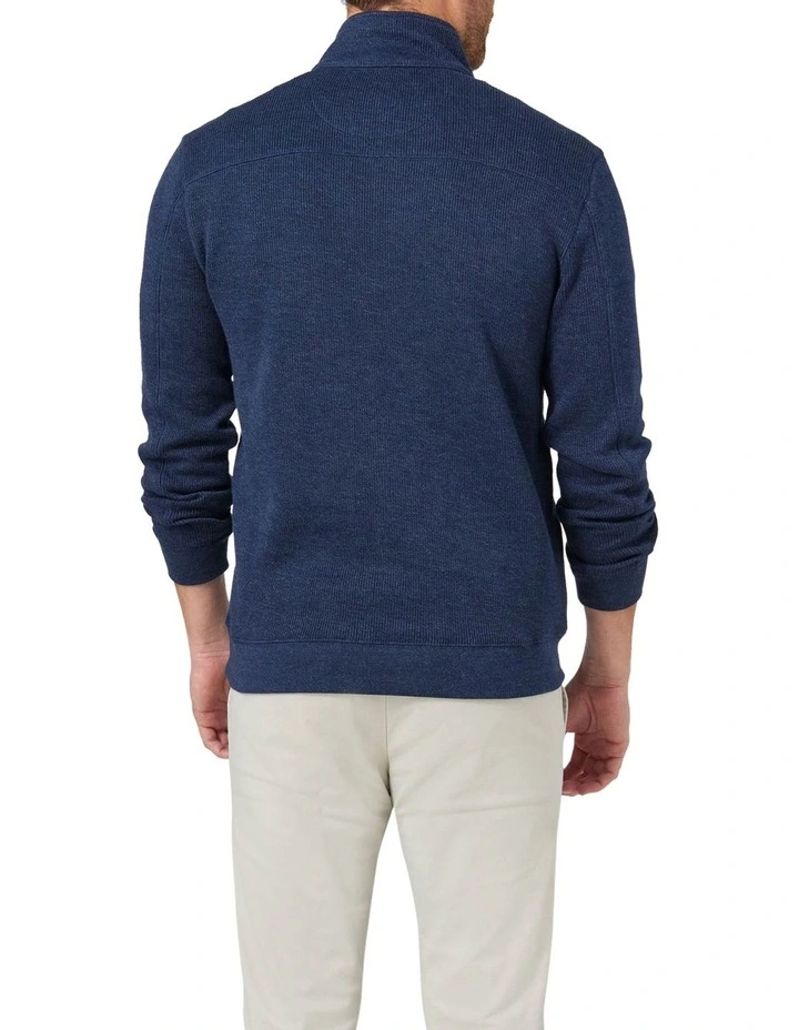 Heather 1/2 Zip Sweat In Navy 7 Heather 1/2 Zip Sweat In Navy - Image 5