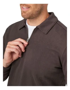 Elias 1/2 Zip Sweat In Coffee -Gant Shop 982703710 4 720x928