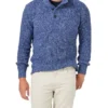 Oscar Button Neck Knit In Denim Blue -Gant Shop 982704880 1 720x928
