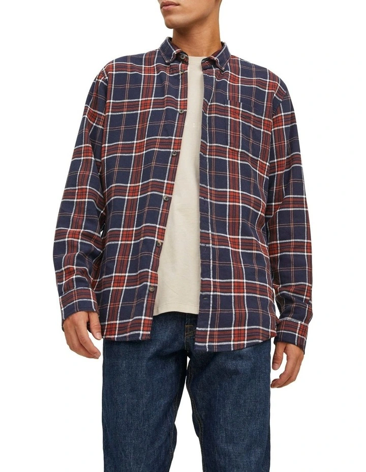 Jack & Jones Classic Long Sleeve Check Shirt In Blue 3 Jack & Jones Classic Long Sleeve Check Shirt In Blue