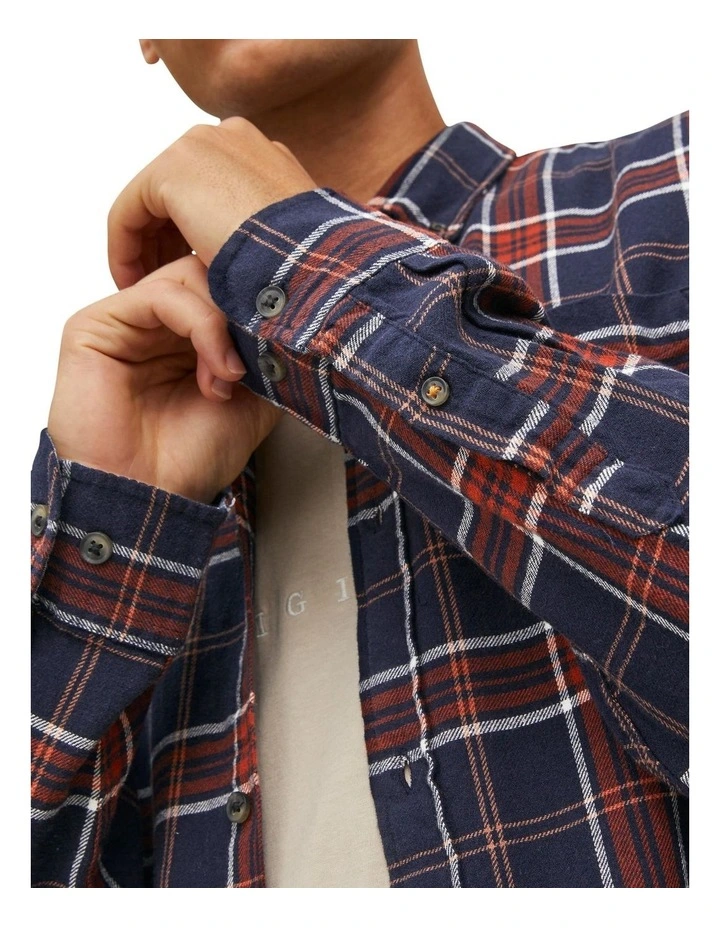Jack & Jones Classic Long Sleeve Check Shirt In Blue 6 Jack & Jones Classic Long Sleeve Check Shirt In Blue - Image 4