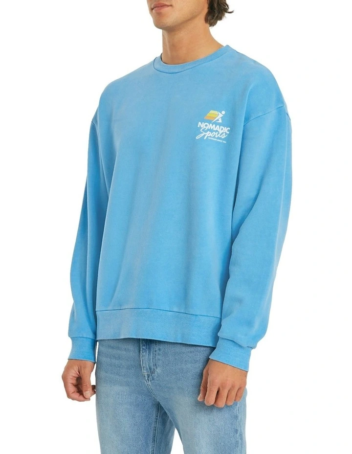 YMCA Relaxed Sweater In Blue 4 YMCA Relaxed Sweater In Blue - Image 2