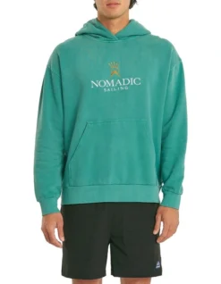 Sailor Relaxed Hooded Sweater In Green