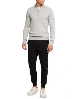 Oxford Robert Zip Neck Knit Pullover In Grey -Gant Shop 986194900 5 1 720x928