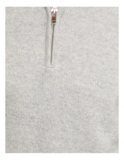 Oxford Robert Zip Neck Knit Pullover In Grey -Gant Shop 986194900 6 1 720x928