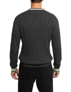 Oxford Logan Cricket Knit Pullover In Grey -Gant Shop 986195260 3 1 720x928