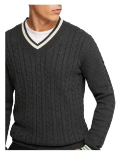 Oxford Logan Cricket Knit Pullover In Grey -Gant Shop 986195260 4 1 720x928