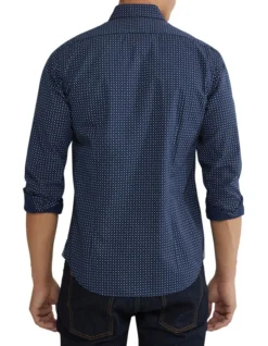 Oxford Kenton Printed Cotton Shirt In Navy 10 Oxford Kenton Printed Cotton Shirt In Navy -Gant Shop 987062050 3 720x928