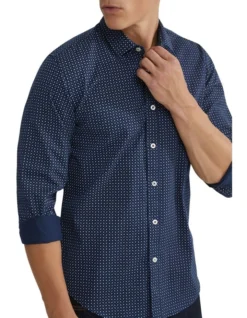 Oxford Kenton Printed Cotton Shirt In Navy 11 Oxford Kenton Printed Cotton Shirt In Navy -Gant Shop 987062050 4 720x928