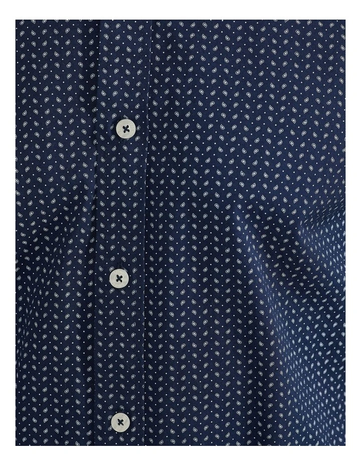 Oxford Kenton Printed Cotton Shirt In Navy 8 Oxford Kenton Printed Cotton Shirt In Navy - Image 6